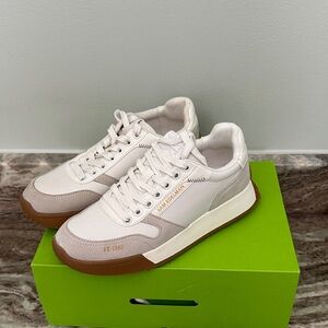 Sam Edelman White and Tan Sneakers
